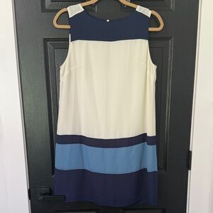 Pink Martini Navy and Cream Color Block Mini Dress